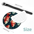 thumbnail image 5 of 2Pcs Leather Round Fish Cruise Luggage Tag with Privacy Cover and Name ID Tag - Suitable for Travel Handbags Backpacks School Bags Luggage Tags, 5 of 7