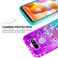 thumbnail image 5 of SOGA Rhinestone Quicksand Cover Cute Girl Phone Case for LG Aristo 5/Phoenix 5/Tribute Monarch/Fortune 3/Risio 4/LG K31 Case with Ring for Magnetic Car Mounts and Lanyard - Purple / Teal, 5 of 5