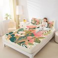 thumbnail image 4 of Homewish Farmhouse Plant Botanical Bed Sheets, Watercolor Leaf Flower King Sheets, Teens Kids Boys Girls Sheet Set, Breathable Home Decor, 4pcs, 4 of 7