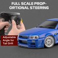 thumbnail image 4 of ARRIS LD1899 Voiture de Drift RC 1/18 GTR R34 2.4GHz RWD avec Gyroscope sur Route Coque en Alliage Voitures de Course Radiocommandé Bleu, 4 of 7
