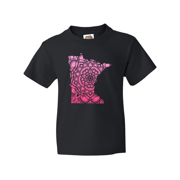Inktastic Minnesota Silhouette Mandala Youth T-Shirt