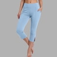 thumbnail image 6 of Dagugfen Yoga Capris with Pockets for Women Slim Leg Side Slit Elastic High Waisted Gym Pants Workout Athletic Casual Layer Pants, 6 of 8