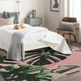 thumbnail image 4 of Monstera Living Room Rug - 6x9 Area Rugs, Tropical Leaf Cozy Machine Washable Non Skid Rugs, Leaves Pink Low Pile Stain Resistant Large Carpets for Bedroom Dining Room Dorm, 4 of 7