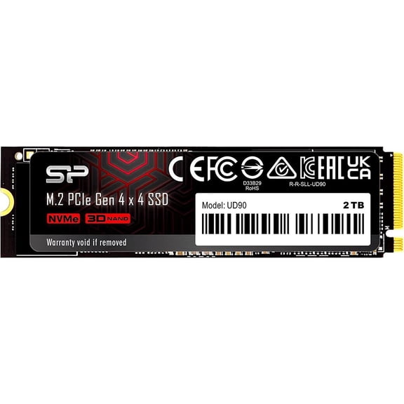 Silicon Power 2TB UD90 NVMe 4.0 Gen4 PCIe M.2 SSD R/W up to 5,000/4,800 MB/s