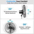 thumbnail image 4 of Avobird 20'' Industrial Oscillating Pedestal Fan, 3-Speed & 90° Tilt Height Adjustment Standing Fan for Bedroom/Offices/Workshop, Max 3600 CFM(Black), 4 of 7