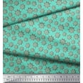 thumbnail image 2 of Soimoi Tissu Viscose Georgette Vert Imprimé Nautique Roue de Navire au Mètre 42 Pouces de Large, 2 of 2