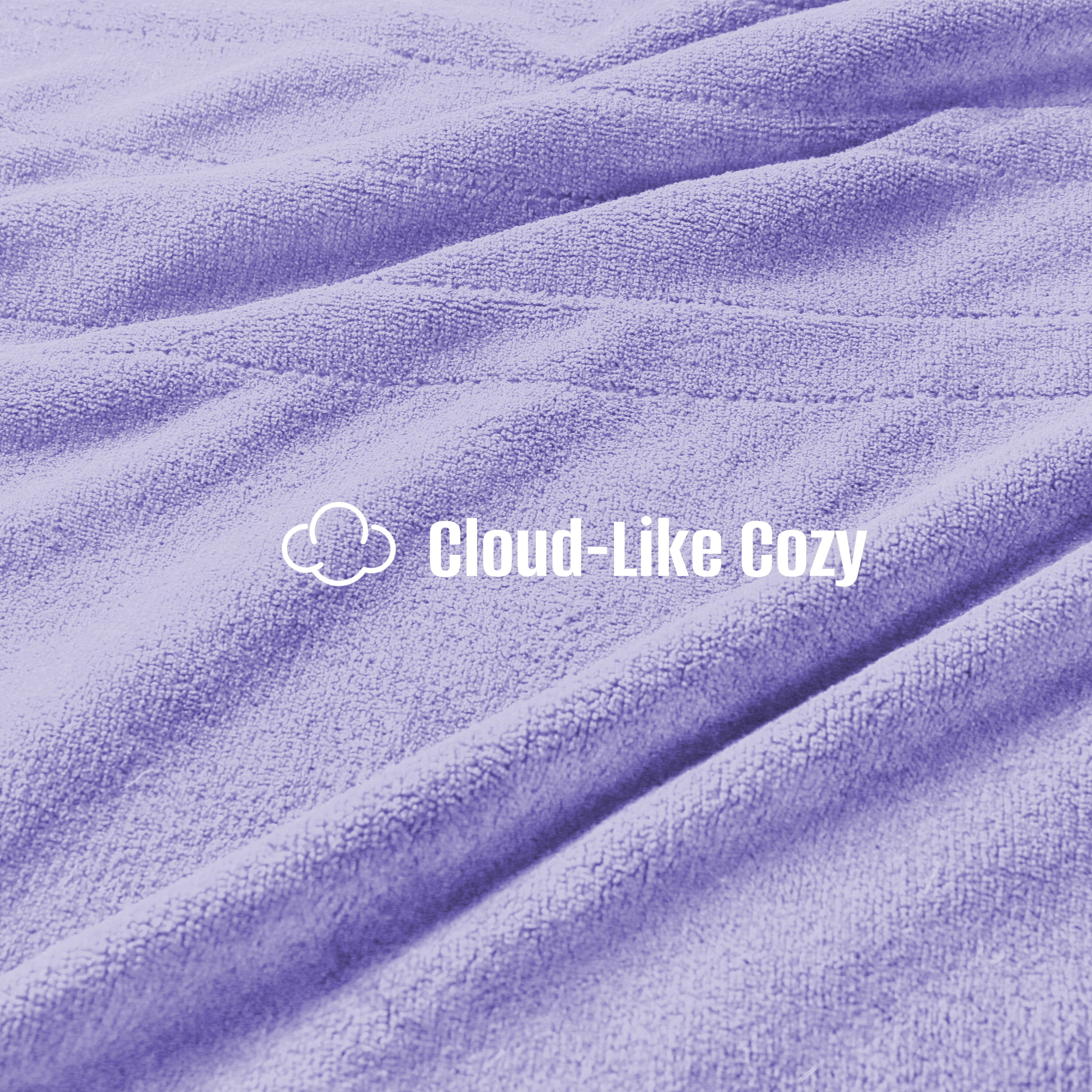 YAKEE Electric Heated Blanket 90"x100" King Size with Dual Control, 4 Heat Levels, 10-Hour Auto-off, Soft Coral Fleece, Overheat Protection, Light Purple