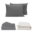 thumbnail image 1 of Protector de Colchón Queen Size + Sábanas Basic Gris + Almohadas 2Pack, 1 of 8