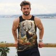 thumbnail image 6 of Gukieu Enchanted Deer In Cave Print Men's Quick Dry Fitness Vest, Round Neck Sleeveless Fitness Bodybuilding Top-Medium, 6 of 7
