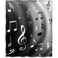 thumbnail image 2 of Music Note Blanket Print Throw Black Blanket Soft Comfortable for Music Lover Gift Sofa Chair Bed Office 50"x60", 2 of 6