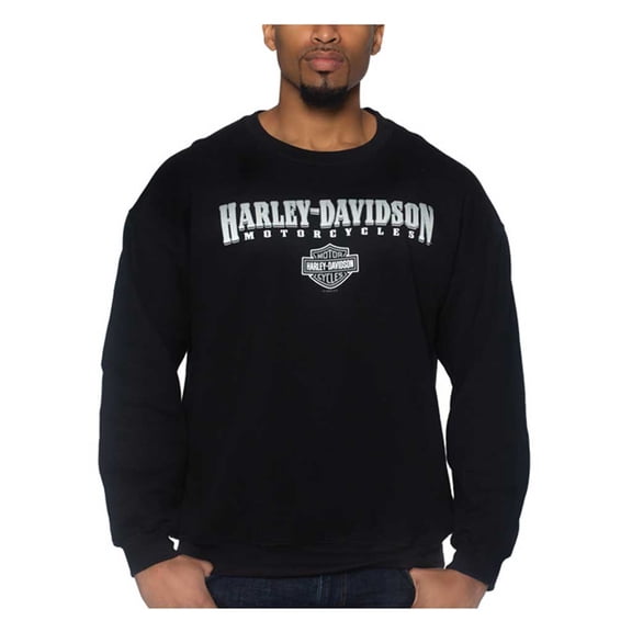 Harley-Davidson Mens Crest Poly-Blend Crew-Neck Pullover Fleece Sweatshirt (4XL), Harley Davidson