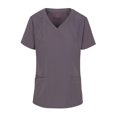 thumbnail image 2 of ACTIVE UNIFORMS Women's Medical Scrub Set Cool 4-Way Stretch Jogger Scrub Set (Charcoal, X-Small-Petite), 2 of 6