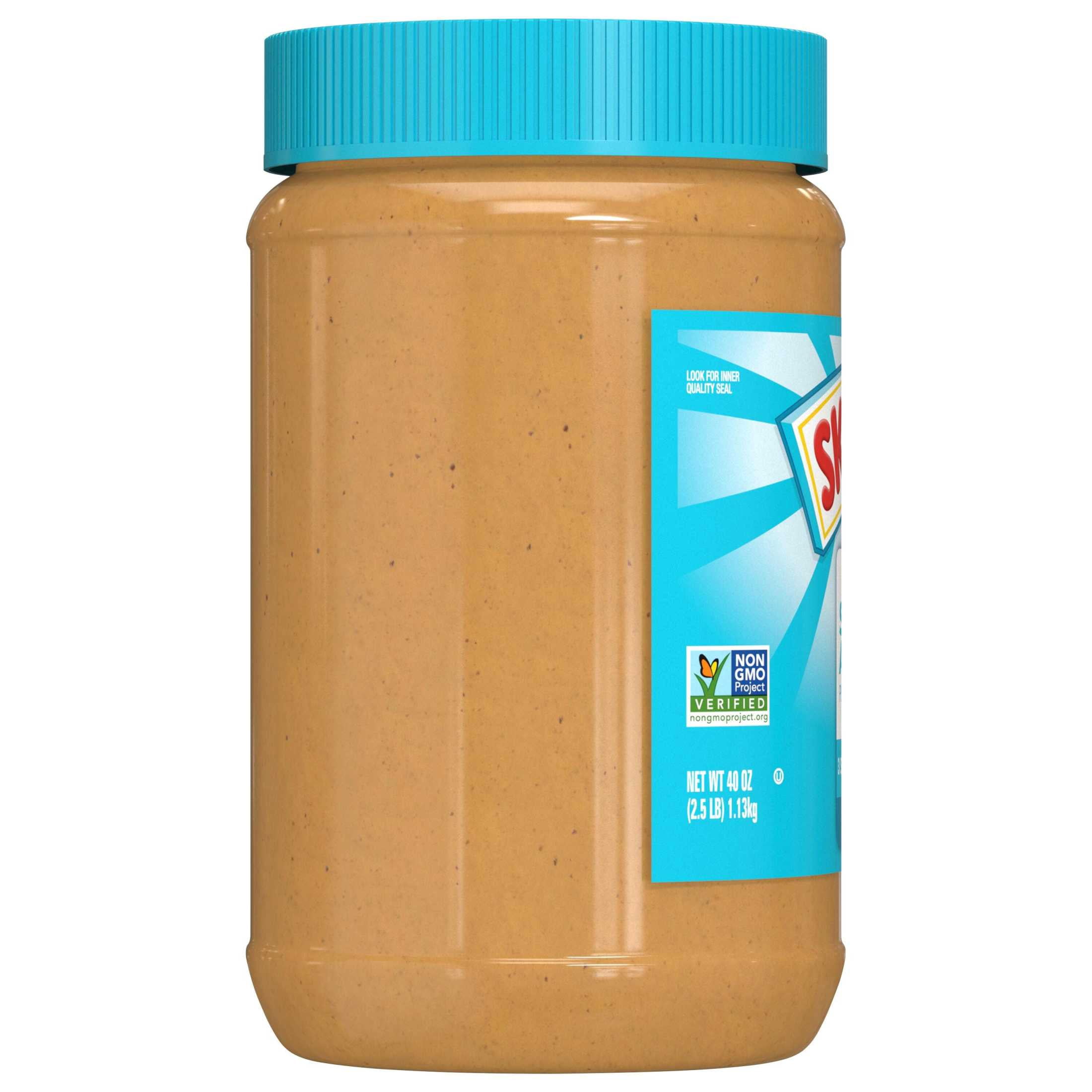 (8 pack) SKIPPY No Sugar Added Creamy peanut butter spread, Shelf-Stable, 40 oz Plastic Jar