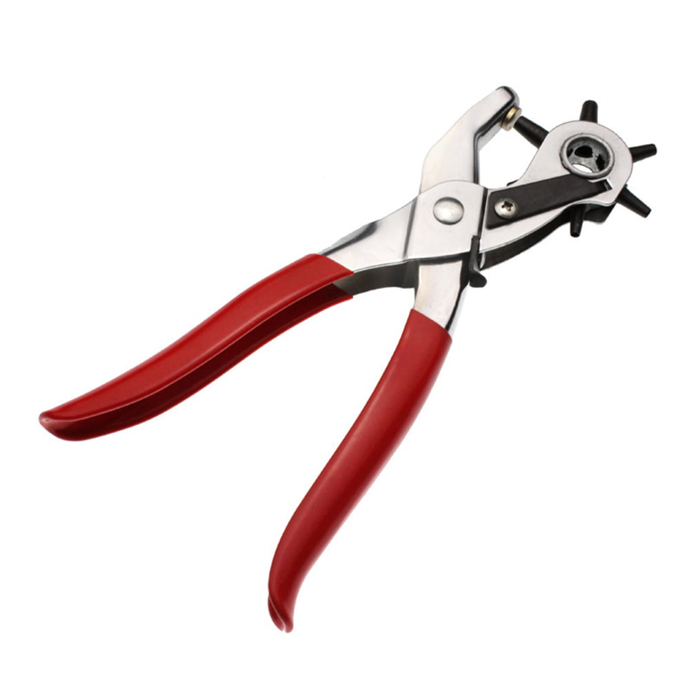Revolving Leather Punch Plier 6 Hole Size Tarp Stamp Punch Pliers-83709 230mm 9" 