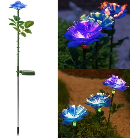 

ZAGHNRENJ Solar Garden Lights Outdoor Multi-Color Changing Solar Rose Lights IP65 Waterproof Solar Flowers Lights for Garden Yard Patio Lawn Decor (Blue 1 Pack) ABM-1941