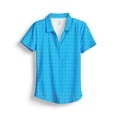 thumbnail image 3 of SCALES Sea Stripes Womens Short Sleeve Polo Aqua, XLarge, 3 of 5