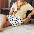 thumbnail image 3 of Mens Pajama Pants - White Soccer Balls Football Sleep Shorts Mens Pajama Shorts, Comfy Pj Pants for Mens Lounge Shorts, 3 of 5