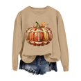 thumbnail image 3 of LIZUOJUN Crewneck Sweatshirt for Women Oversized Pullover Football Pumpkin Graphic Long Sleeve Casual Game Day Outfits for Women Fall Halloween Cozy L, 3 of 7
