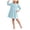 Sky Blue-SxH2R, variant on OJSFQUFP Girls' Long Sleeved Home Nightgown Leisure Cute Solid Color Dress