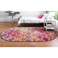 thumbnail image 3 of Unique Loom 3151705 5 x 8 ft. Rounded Trellis Frieze Oval Rug, Multi Color, 3 of 5