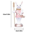 thumbnail image 3 of 7'' Resin Rabbit Figurines, Easter Bunny Nutcracker for The Home Decor Office Gift, 3 of 7