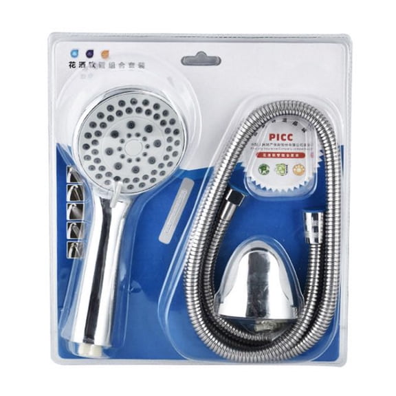 bedienty Universal Bathroom Set Hand -held Rainfall Pressurized Hand -held Stainless Hose and Base 2
