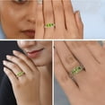 thumbnail image 3 of Peridot Ring in 925 Sterling Silver - Genuine Natural Peridot Gemstones - Three Stone Engagement Promise Birthstone Trilogy Rings for Women Birthday Christmas Gifts for Women Size 5, 3 of 7