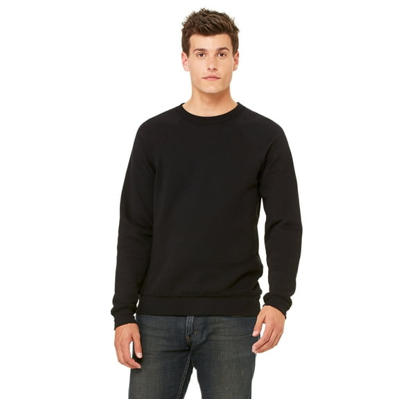 Unisex Fleece Crew Sweatshirt , 3901 , BLACK , Large