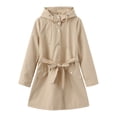 thumbnail image 4 of Women Hooded Long Sleeved Spring And Autumn Jacket Loose Casual Windproof Jacket Medium Jacket Women Hooded Windbreaker Windbreaks for Women Cute Fall Dresses Women 2x Jacket Jacket Tall Women Jacket, 4 of 5