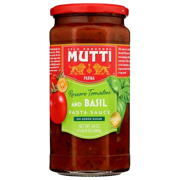 (Pack of 6), Mutti Rossoro Tomato and Basil Pasta Sauce, 24 oz