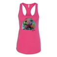 thumbnail image 2 of Wild Bobby, Colorful Neon Seal Animal Lover Ladies Racerback Tank Top, Raspberry, X-Large, 2 of 3