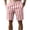 EM65- Pink, variant on Domzle Mens Striped Casual Shorts Summer Beach Elastic Button Waist Dress Shorts with Pockets Dark Blue L