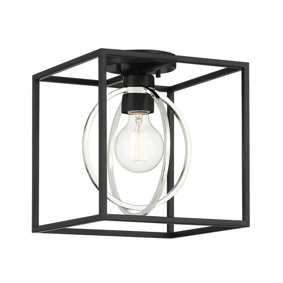 Designers Fountain Kew Gardens 1 Light Matte Black Semi Flush Mount Ceiling Light, D260M-SF-MB