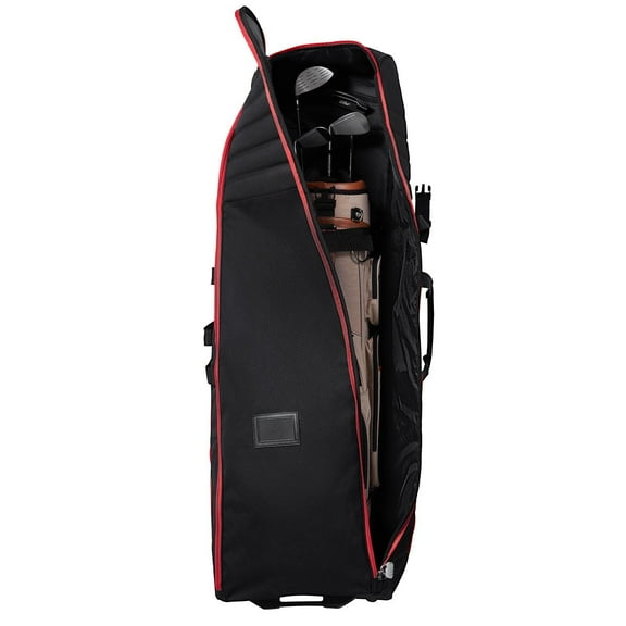 Golf Club Bag with Wheels - 1000D Nylon Hard Shell Golf Travel Cover for Clubs