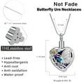 thumbnail image 2 of Crystal Heart Cremation Jewelry Butterfly Urn Necklaces for Ashes for Women Men with Birthstone Cremation Ashes Necklace for Human / Pet, 2 of 7