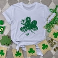 thumbnail image 1 of T-shirts de la Saint-Patrick pour Femmes, Col Rond, Manches Courtes, Imprimé Arbre de Noël, 1 of 4