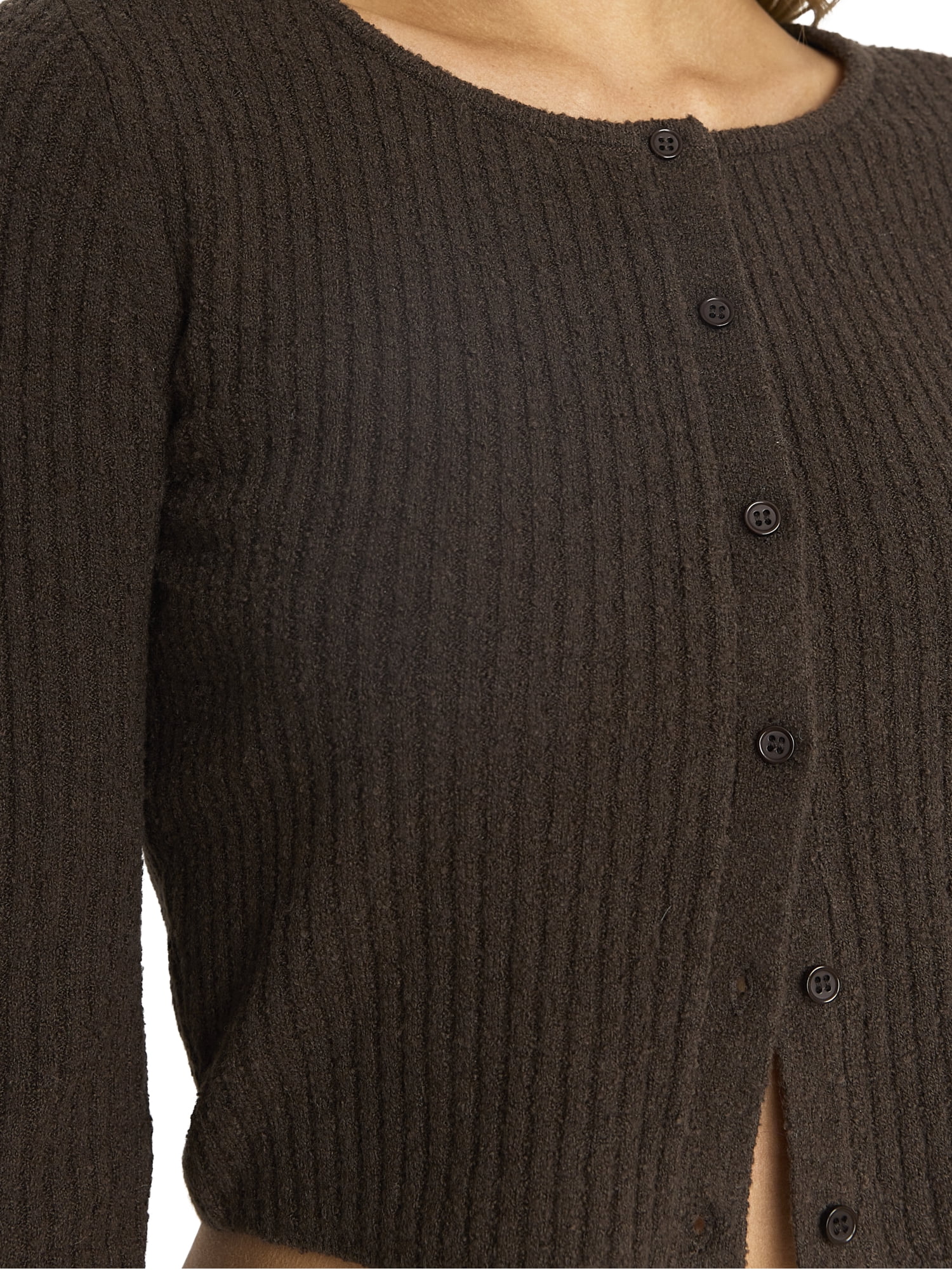 Mills by Millie Bobby Brown Women's Rib Crew Cardigan, Sizes XXS- XXL
