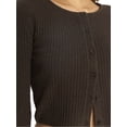 thumbnail image 4 of Mills by Millie Bobby Brown Women's Rib Crew Cardigan, Sizes XXS- XXL, 4 of 5