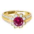 thumbnail image 2 of Aonejewelry 1.25 Ct. Halo Ruby and Diamond Engagement Ring In 14k Solid Yellow Gold, 2 of 4