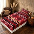 thumbnail image 5 of Manfei Southwestern Aztec Twin Sheets, , Red Black Bedding, Black Reversible 3-Piece1 Flat Sheet + 1 Fitted Sheet + 1 Pillowcase, 5 of 6