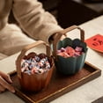 thumbnail image 5 of Vintage Ceramic Serving Basket with Handle, Rustic Fruit Bowl for Snacks & Kitchen Table Centerpiece, 5 of 6