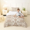 thumbnail image 4 of jejeloiu Earthy Aztec Twin Comforter Sets,Neutral Tribal Bedding Set For Boys,Beige Brown,Reversible,2pcs,1 Comforter and 1 Pillowcase, 4 of 7