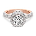 thumbnail image 4 of IGI Certified 1 Carat Round Shape Lab Grown Diamond Engagement Ring | 14K Rose Gold | Luxoré Vintage Allure Diamond Ring | FG-VS1-VS2 Quality Friendly Diamonds, 4 of 7