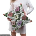 thumbnail image 4 of Floral Fabric by the Yard Upholstery, Image of Spring Pattern with Hibiscus Flowers and Calligraphic Elements, Decorative Fabric for DIY and Home Accents, White and Multicolor by Ambesonne, 4 of 4
