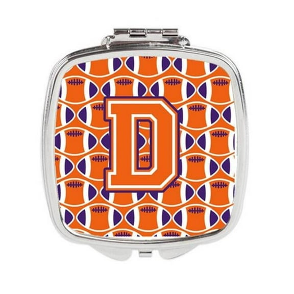 Letter D Football Orange - White & Regalia Compact Mirror
