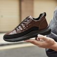 thumbnail image 3 of Zapatos de cuero para hombre, casuales, deportivos, de otoño, con estampado de cocodrilo, para hombre, superficie de cuero que combina con todo, impermeables, antideslizantes, superficie lisa,, 3 of 6