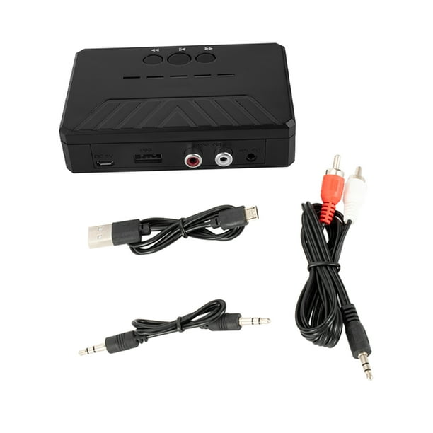 Seitruly Receptor de audio con disco U Convertidor USB Adaptador inalámbrico Altavoz de coche de baja latencia Distancia de transmisión de 10 m Cables de audio/vídeo