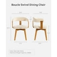 thumbnail image 6 of EYYTHUNG Swivel Dining Chairs Set of 4,Upholstered Chenille Dining Chairs with Arms and Wood Legs,Mid Century Modern Kitchen Chairs, Beige and Dark Oak, 6 of 7