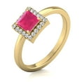 thumbnail image 6 of Round and Princess Cut Natural Ruby Gemstone Ring in 14K Yellow Gold (Size: 9), 6 of 6