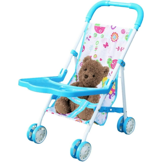 LAICAIW Poussette pour Poupée, Poussette Réaliste pour Poupée, Poussette pour Poupée Pliable pour Enfants, Poussette Pliable pour Poupées, Jouets de Jeu d'Imitation pour Enfants, Poussette de Jeu avec Poignée Confortable
